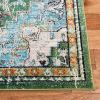 SAFAVIEH Madison Collection Area Rug – 6’7″ Square, Cream & Blue, Boho Chic Distressed Medallion Design, Non-Shedding & Easy to Clean, Ideal for Living Room, Bedroom, Dining Space (MAD473B)(Green/Turquoise)