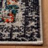 SAFAVIEH Madison Collection Area Rug – 6’7″ Square, Cream & Blue, Boho Chic Distressed Medallion Design, Non-Shedding & Easy to Clean, Ideal for Living Room, Bedroom, Dining Space (MAD473B)(Black/Gold)