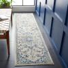 SAFAVIEH Madison Collection Area Rug – 6’7″ Square, Cream & Blue, Boho Chic Distressed Medallion Design, Non-Shedding & Easy to Clean, Ideal for Living Room, Bedroom, Dining Space (MAD473B)(Ivory/Grey)