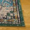 SAFAVIEH Madison Collection Area Rug – 6’7″ Square, Cream & Blue, Boho Chic Distressed Medallion Design, Non-Shedding & Easy to Clean, Ideal for Living Room, Bedroom, Dining Space (MAD473B)(Sage/Blue)