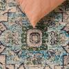 SAFAVIEH Madison Collection Area Rug – 6’7″ Square, Cream & Blue, Boho Chic Distressed Medallion Design, Non-Shedding & Easy to Clean, Ideal for Living Room, Bedroom, Dining Space (MAD473B)(Sage/Blue)