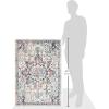 SAFAVIEH Madison Collection Area Rug – 6’7″ Square, Cream & Blue, Boho Chic Distressed Medallion Design, Non-Shedding & Easy to Clean, Ideal for Living Room, Bedroom, Dining Space (MAD473B)(Cream/Blue)
