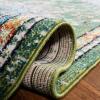 SAFAVIEH Madison Collection Area Rug – 6’7″ Square, Cream & Blue, Boho Chic Distressed Medallion Design, Non-Shedding & Easy to Clean, Ideal for Living Room, Bedroom, Dining Space (MAD473B)(Green/Turquoise)
