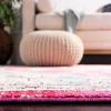 SAFAVIEH Madison Collection Area Rug – 6’7″ Square, Cream & Blue, Boho Chic Distressed Medallion Design, Non-Shedding & Easy to Clean, Ideal for Living Room, Bedroom, Dining Space (MAD473B)(Fuchsia/Blue)
