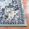SAFAVIEH Madison Collection Area Rug – 6’7″ Square, Cream & Blue, Boho Chic Distressed Medallion Design, Non-Shedding & Easy to Clean, Ideal for Living Room, Bedroom, Dining Space (MAD473B)(Teal/Navy)