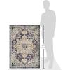 SAFAVIEH Madison Collection Area Rug – 6’7″ Square, Cream & Blue, Boho Chic Distressed Medallion Design, Non-Shedding & Easy to Clean, Ideal for Living Room, Bedroom, Dining Space (MAD473B)(Black/Gold)