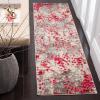 SAFAVIEH Monaco Collection Area Rug – 8′ x 10′, Pink & Multi, Boho Chic Abstract Watercolor Design, Non-Shedding & Easy Care, Ideal for High Traffic Areas in Living Room, Bedroom (MNC225D)(Grey/Fuchsia)