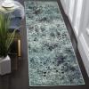 SAFAVIEH Monaco Collection Area Rug – 8′ x 10′, Pink & Multi, Boho Chic Abstract Watercolor Design, Non-Shedding & Easy Care, Ideal for High Traffic Areas in Living Room, Bedroom (MNC225D)(Light Blue/Multi)