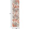 SAFAVIEH Monaco Collection Area Rug – 8′ x 10′, Pink & Multi, Boho Chic Abstract Watercolor Design, Non-Shedding & Easy Care, Ideal for High Traffic Areas in Living Room, Bedroom (MNC225D)(Grey/Orange)