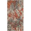 SAFAVIEH Monaco Collection Area Rug – 8′ x 10′, Pink & Multi, Boho Chic Abstract Watercolor Design, Non-Shedding & Easy Care, Ideal for High Traffic Areas in Living Room, Bedroom (MNC225D)(Grey/Orange)