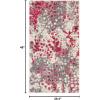 SAFAVIEH Monaco Collection Area Rug – 8′ x 10′, Pink & Multi, Boho Chic Abstract Watercolor Design, Non-Shedding & Easy Care, Ideal for High Traffic Areas in Living Room, Bedroom (MNC225D)(Grey/Fuchsia)