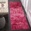 SAFAVIEH Monaco Collection Area Rug – 8′ x 10′, Pink & Multi, Boho Chic Abstract Watercolor Design, Non-Shedding & Easy Care, Ideal for High Traffic Areas in Living Room, Bedroom (MNC225D)(Fuchsia)