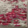 SAFAVIEH Monaco Collection Area Rug – 8′ x 10′, Pink & Multi, Boho Chic Abstract Watercolor Design, Non-Shedding & Easy Care, Ideal for High Traffic Areas in Living Room, Bedroom (MNC225D)(Grey/Fuchsia)