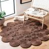 SAFAVIEH Natural Fiber Collection Area Rug – 3′ Round, Natural, Handmade Boho Charm Farmhouse Jute, Ideal for High Traffic Areas in Living Room, Bedroom (NF363A)(Brown)