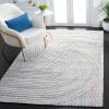 SAFAVIEH South Hampton Collection 8′ x 10′ Beige SHA301B Handmade Abstract Wool Area Rug(Pink/Blue)