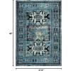 SAFAVIEH Vintage Hamadan Collection Area Rug – 8′ x 10′, Red & Multi, Oriental Traditional Persian Design, Non-Shedding & Easy Care, Ideal for High Traffic Areas in Living Room, Bedroom (VTH213A)(Light Blue/Black)