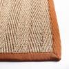 Safavieh Area Rug 6′ Round – Natural Fiber Collection – Natural & Black, Seagrass, Herringbone Pattern with Border (NF115C)(Natural/Brown)