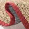 Safavieh Area Rug 6′ Round – Natural Fiber Collection – Natural & Black, Seagrass, Herringbone Pattern with Border (NF115C)(Natural/Burgundy Red)