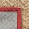 Safavieh Area Rug 6′ Round – Natural Fiber Collection – Natural & Black, Seagrass, Herringbone Pattern with Border (NF115C)(Natural/Burgundy Red)