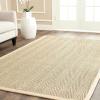 Safavieh Area Rug 6′ Round – Natural Fiber Collection – Natural & Black, Seagrass, Herringbone Pattern with Border (NF115C)(Natural/Dark Brown)