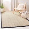 Safavieh Area Rug 6′ Round – Natural Fiber Collection – Natural & Black, Seagrass, Herringbone Pattern with Border (NF115C)(Natural/Dark Grey)