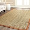 Safavieh Area Rug 6′ Round – Natural Fiber Collection – Natural & Black, Seagrass, Herringbone Pattern with Border (NF115C)(Natural/Dark Grey)