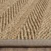 Safavieh Area Rug 6′ Round – Natural Fiber Collection – Natural & Black, Seagrass, Herringbone Pattern with Border (NF115C)(Natural/Grey)