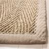 Safavieh Area Rug 6′ Round – Natural Fiber Collection – Natural & Black, Seagrass, Herringbone Pattern with Border (NF115C)(Natural/Grey)