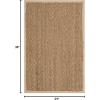 Safavieh Area Rug 6′ Round – Natural Fiber Collection – Natural & Black, Seagrass, Herringbone Pattern with Border (NF115C)(Natural/Ivory)