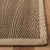 Safavieh Area Rug 6′ Round – Natural Fiber Collection – Natural & Black, Seagrass, Herringbone Pattern with Border (NF115C)(Natural/Ivory)