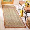 Safavieh Area Rug 6′ Round – Natural Fiber Collection – Natural & Black, Seagrass, Herringbone Pattern with Border (NF115C)(Natural/Navy Blue)