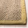 Safavieh Area Rug 6′ Round – Natural Fiber Collection – Natural & Black, Seagrass, Herringbone Pattern with Border (NF115C)(Natural/Olive)