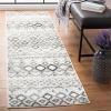 SAFAVIEH Amsterdam Collection Area Rug – 8′ x 10′, Ivory & Multi, Moroccan Boho Design, Non-Shedding & Easy Care, Ideal for High Traffic Areas in Living Room, Bedroom (AMS108K)(Ivory/Grey)