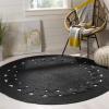 SAFAVIEH Area Rug 5′ Round – Natural Fiber Collection – Ivory, Handmade Jute, Boho Farmhouse Braided Design (NF364B)(Black)