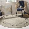 SAFAVIEH Area Rug 5′ Round – Natural Fiber Collection – Ivory, Handmade Jute, Boho Farmhouse Braided Design (NF364B)(Grey)