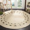 SAFAVIEH Area Rug 5′ Round – Natural Fiber Collection – Ivory, Handmade Jute, Boho Farmhouse Braided Design (NF364B)(Ivory)