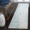 SAFAVIEH Area Rug 8×10 – Adirondack Collection – Large – Ivory & Silver, Distressed Vintage Floral Design, Non-Shedding & Easy to Clean, Ideal for Living Room, Bedroom, Dining Space (ADR109C)(Ivory/Light Blue)