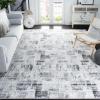 SAFAVIEH Area Rug 8×10 – Amelia Collection – Large – Blue & Grey, Modern Design, Non-Shedding & Easy Cleaning, Ideal for Living Room, Bedroom, Office, Dining Space (ALA786M)(Grey/Charcoal)