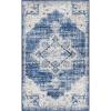 SAFAVIEH Area Rug 8×10 – Brentwood Collection – Large – Navy & Cream, Medallion Distressed Design, Non-Shedding & Easy Cleaning, Ideal for Living Room, Bedroom, Dining Space (BNT865N)(Ivory/Navy)