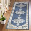 SAFAVIEH Area Rug 8×10 – Brentwood Collection – Large – Navy & Cream, Medallion Distressed Design, Non-Shedding & Easy Cleaning, Ideal for Living Room, Bedroom, Dining Space (BNT865N)(Navy/Creme)