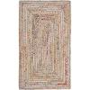 SAFAVIEH Area Rug 8×10 – Cape Cod Collection – Large – Red & Multi, Handmade Jute & Cotton, Woven Braided Design (CAP202A)(Beige/Multi)