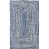 SAFAVIEH Area Rug 8×10 – Cape Cod Collection – Large – Red & Multi, Handmade Jute & Cotton, Woven Braided Design (CAP202A)(Blue/Natural)