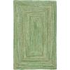 SAFAVIEH Area Rug 8×10 – Cape Cod Collection – Large – Red & Multi, Handmade Jute & Cotton, Woven Braided Design (CAP202A)(Green/Natural)
