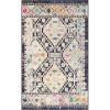 SAFAVIEH Area Rug 8×10 – Madison Collection – Large – Black & Yellow, Boho Diamond Distressed Design, Non-Shedding & Easy Cleaning, Ideal for Living Room, Bedroom, Office, Dining Space (MAD418Z)(Black/Yellow)