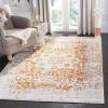 SAFAVIEH Area Rug 8×10 – Madison Collection – Large – Cream & Navy, Snowflake Medallion Distressed Design, Non-Shedding & Easy Cleaning, Ideal for Living Room, Bedroom, Office, Dining Space (MAD603D)(Orange/Ivory)