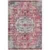SAFAVIEH Area Rug 8×10 – Madison Collection – Large – Ivory & Orange, Boho Chic Medallion Distressed Design, Non-Shedding & Easy Cleaning, Ideal for Living Room, Bedroom, Dining Space (MAD447A)(Fuchsia/Teal)
