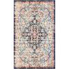SAFAVIEH Area Rug 8×10 – Madison Collection – Large – Ivory & Orange, Boho Chic Medallion Distressed Design, Non-Shedding & Easy Cleaning, Ideal for Living Room, Bedroom, Dining Space (MAD447A)(Beige/Black)
