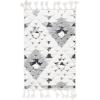 SAFAVIEH Area Rug 8×10 – Moroccan Tassel Shag Collection – Large – Ivory & Brown, Non-Shedding & Easy to Clean, Plush High-Low Texture, Ideal for Living Room, Bedroom, Dining Space (MTS688A)(Ivory/Grey)