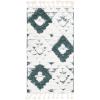 SAFAVIEH Area Rug 8×10 – Moroccan Tassel Shag Collection – Large – Ivory & Brown, Non-Shedding & Easy to Clean, Plush High-Low Texture, Ideal for Living Room, Bedroom, Dining Space (MTS688A)(Green/Ivory)