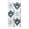 SAFAVIEH Area Rug 8×10 – Moroccan Tassel Shag Collection – Large – Ivory & Brown, Non-Shedding & Easy to Clean, Plush High-Low Texture, Ideal for Living Room, Bedroom, Dining Space (MTS688A)(Blue/Ivory)